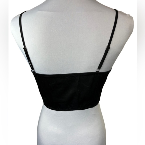 ASOS Corset Cami Lace Insert Adjustable Straps Elastic Bottom Hook-Eye Closure - Picture 3 of 12